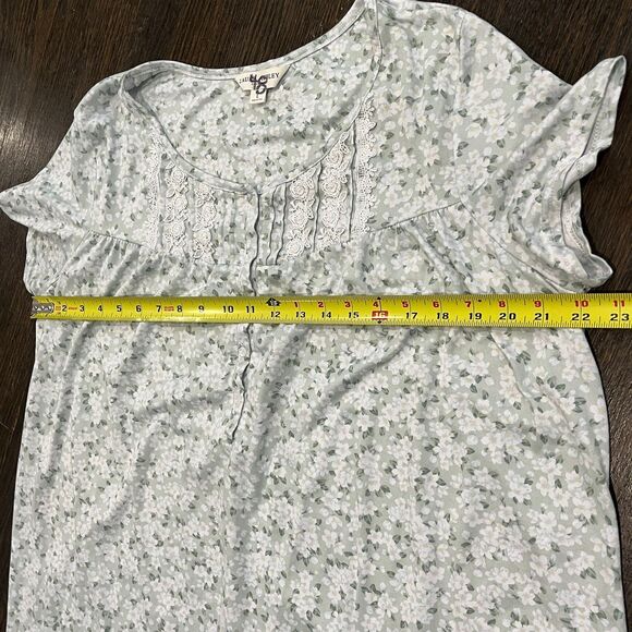 Laura Ashley Oh‎ So Soft Nightgown Women’s Large Green Floral Cottagecore Dainty - Picture 7 of 7